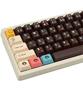 GEKUCAP Japanese Keycaps 129 Keys Chocolate PBT Keycaps Dye Sub Cherry Profile Keycaps Donut Them...