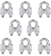 AACGIN 8 Pieces M8 Stainless Steel Wire Rope Cable Clip Clamp 5/16