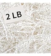 2 LB Crinkle Cut Paper Shred Filler, White Crinkle Paper Shredded Paper Stuffing for Gift Wrappin...