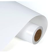 RENLITONG White HTV Iron on Vinyl 12Inch by 10ft Roll HTV Heat Transfer Vinyl for T-Shirt HTV Vin...