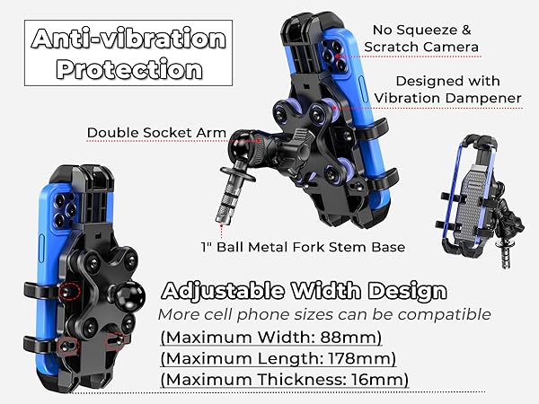 motorcycle phone mount anti vibration