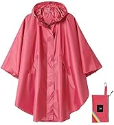 SaphiRose Unisex Rain Poncho Hooded Waterproof Raincoat for Adults Women