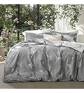 Bedsure Duvet Cover King Size - Reversible Floral Duvet Cover Set with Zipper Closure, 3 Pieces G...