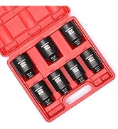 MIXPOWER 1/2-Inch Drive Deep Impact Socket Set, Inch, Cr-Mo, 6-Point, 1-3/8-Inch - 1-3/4-Inch, 7-...