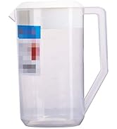 Housoutil 1PC Plastic Large Water Pitcher with Lid, 2.5L/ 87oz Carafes Mix Drinks Water Jug, Plas...