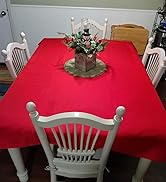 MEANMOY Red 210 GSM Water & Stain Resistant Square Tablecloth - Solid 54 x 54 Inch Rectangle Tabl...