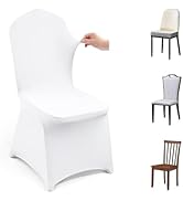 VEVOR 100 Pcs White Chair Covers Polyester Spandex Chair Cover Stretch Slipcovers for Wedding Par...