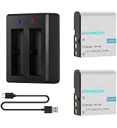 NP-40 Battery Charger Kit, 3.7V 1500mAh Cas.NP40 Battery 2-Pack with USB Dual Charger for Digital...