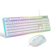MageGee Gaming Keyboard and Mouse Combo, True RGB Backlit Membrane Office Keyboard, 104 Keys Alum...