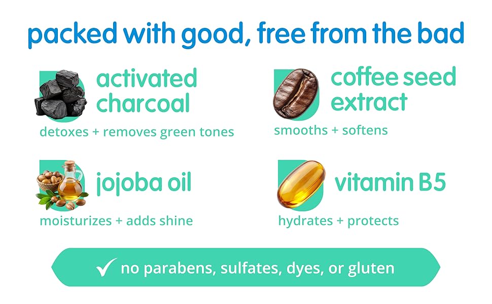 Kids shampoo with activated charcoal jojoba oil vitamin B5 no parabens no sulfates