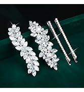 WHAVEL Hair Clips, 4Pcs Rhinestone Hair Pins for Women, Silver Bridal Barrettes, Wedding Hair Acc...