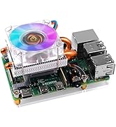 GeeekPi Raspberry Pi 4 PWM Fan, Raspberry Pi Low-Profile CPU Cooler with RGB Cooling Fan and Rasp...