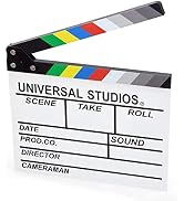 MCPINKY White Movie Clapboard, Wooden Clapper Board Rainbow Color Professional Film Slate for Fil...