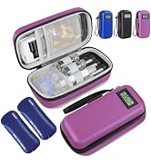 Insulin Cooler Travel Case, Portable Temperature Display Travel Medicine Organizer, Travel Medici...