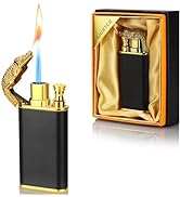 Magic Dual Flame Crocodile Lighter, Butane Refillable Torch Lighter Double Flame Crocodile Lighte...