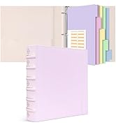 Vintage Leather 3 Ring Binder 2 Inch, Professional Hardback Binder Organizer with Dividers, Pink ...