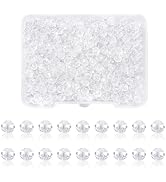 TOAOB 300pcs 4mm White Clear Color Glass Faceted Beads Sparkling Briolette and Rondelle Spacer Be...