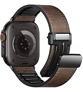 Charlam Magnetic Leather Bands Compatible with Apple Watch Bands 49mm 46mm 45mm 44mm 42mm 41mm 40...