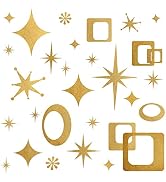 Star Wall Decals Retro Star Wall Decal Ovals and Squares Wall Decals Geometric Wall Stickers Viny...