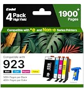 Eudul 923 Ink Cartridges for HP Printers 8125e (4 Pack) Black Color 6C3Y6LN | Without Chip for 92...