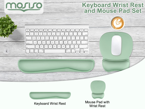MOSISO Wrist Rest Support for Mouse Pad & Keyboard Set