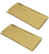 Antrader Hammered Rectangular Platter Serving Tray,Decorative Storage Tray | Stainless Steel Serv...