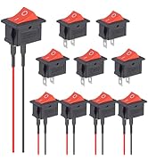 VEXUNGA Rocker Switch 12V Toggle Switch ON Off KCD1 Mini Rocker Switches 2 Pin AC 6A 250V 10A 125...