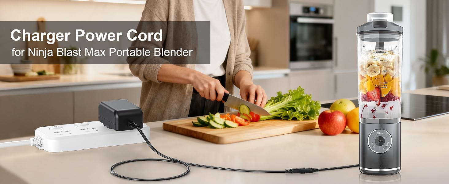 ACDC Adapter Power Supply for Ninja Blast Max BC251 Portable Blender