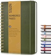 Lined Spiral Journal Notebook, A5 Hardcover Spiral Journals for Women Men, 150 Numbered Pages Spi...