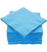 Amcrate Big Party Pack 100 Count Caribbean Blue Beverage Napkins - Ideal for Wedding, Party, Birt...