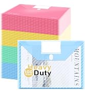 WORPSON 100 Pack, Plastic Envelopes File Folders, HeavyDuty Document Folder for Letter and A4 Siz...