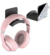 HomeMount Headphone Stand Headset Holder - Adhesive Gaming Headphone Hanger Hook Desk Mount for M...