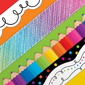 scribble and colorful border trim
