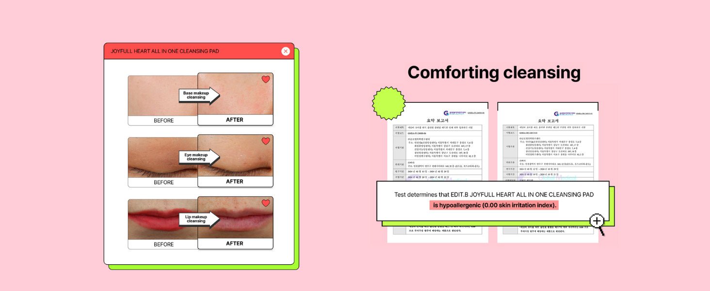 EDITB joyfull heart all in one cleansing pad
