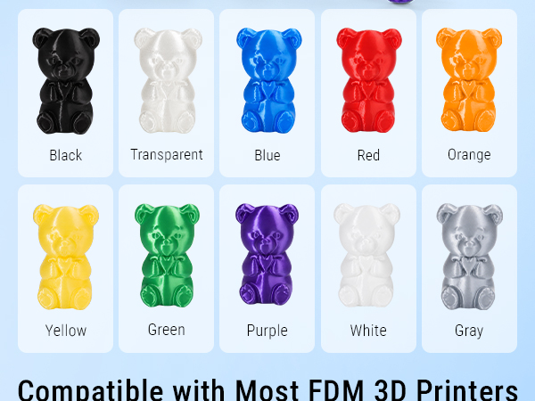 10 colors multicolor Pla filament bundle
