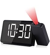 DR.PREPARE Projection Alarm Clock, Digital Clock Radio with 360° Projector, FM Radio, 4 Brightnes...