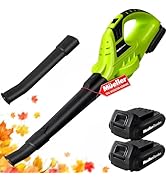 Mueller UltraStorm Leaf Blower Cordless Electric, with 2 Batteries and Charger, 140 MPH 20 V Powe...
