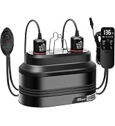MECESOR Dual Reptile Light Fixture, Double Reptile Heat Lamp Fixture with Independent Thermostat ...
