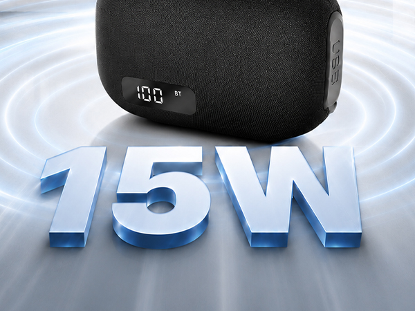 The Bluetooth speaker delivers powerful volume that can fill the whole house with sound.