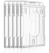 Pawfly Vertical 2-Card Badge Holder with Thumb Slot Hard Transparent PC Case Protector for Office...