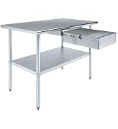 AmGood Stainless Steel Table with Drawer | Commercial & Residential Kitchen Laundry Garage Utilit...