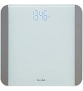Taylor Glass Digital Bathroom Scale for Body Weight with Motion and Light Sensors, Bright LED Dis...