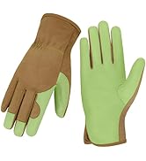 KKOYING Gardening Gloves, Garden Gloves for Women and Men, Thorn Proof Durable Leather Work Garde...