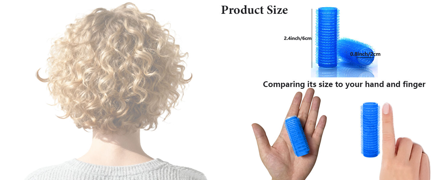 small hair rollers light blue