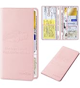 TILDOSAC Leather Car Registration and Insurance Card Holder, Car Document Holder for Cards Licens...