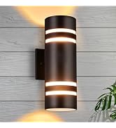 Modern LED Outdoor Wall Lights Exterior with E26 Bulbs, IP65 Waterproof Oil Rubbed Bronze Porch L...