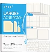 TKTK Large Pimple Patches for Face, 7 Sizes XL Acne Patches, Big Hydrocolloid Bandages for Body, ...