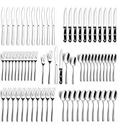 BEWOS 72-Pieces Silverware Set for 12 - Stainless Steel Flatware Set with Mirror Polish, Cutlery ...