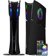 Joso Faceplate for PS5 Slim Digital Edition, Anti-Scratch Dustproof Case Replacement with RGB Rin...