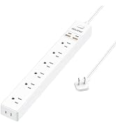2 Prong Power Strip, 2 to 3 Prong Outlet Adapter, 6 Ft Extension Cord,1700J | Surge Protector for...